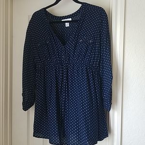 Motherhood Maternity Navy Polka Dot Top